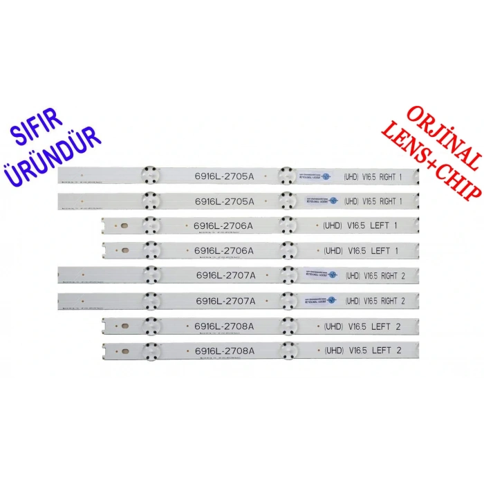 LG, 49UH610V, 49UH603V, 49LH590V, LED BAR, BACKLIGHT, 6916L-2708A, 6916L-2707A, 6916L-2706A, 6916L-2705A, 49 V16.5 SIFIR LED BAR PANEL LEDLERİ
