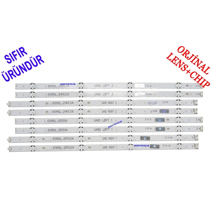 LG, 49UH650V, LED BAR, BACKLIGHT, PANEL LEDLERİ, 6916L-2453A, 6916L-2552A, 6916L-2551A, 6916L-2452A