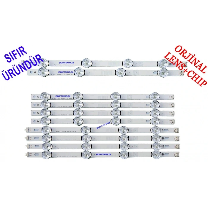 LG INNOTEK, DRT 3.0 42, 42LB SERİSİ 42LB652V , 42LB630V, 42LB620V, 42LF580N, 42LB582V, 42LB580N LED BAR TAKIMI 8ADET ORIGINAL LENS