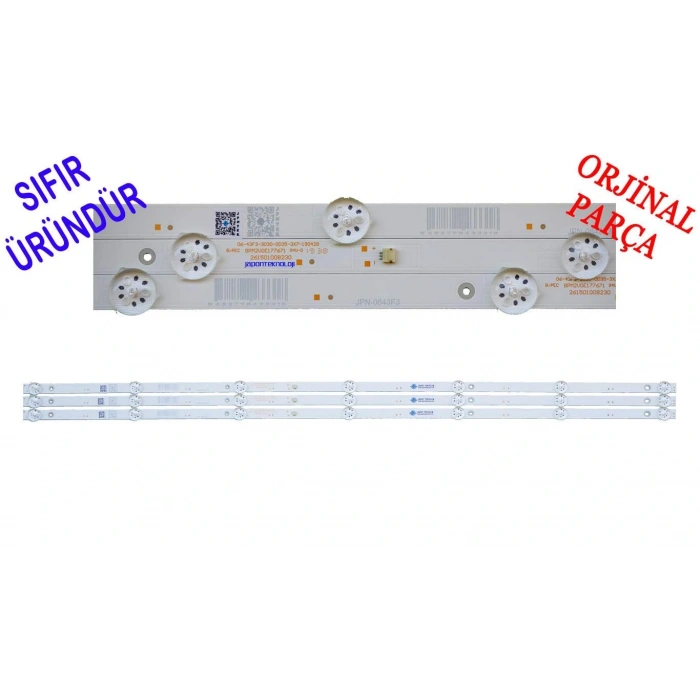 PROFİLO, 43PA315E, 43PA300E, BLAUPUNKT BL43130, BL43135, AWOX, A204300S, SKYLINE, 43LT5900, LED BAR, BACKLIGHT, TV06-43F3-3030-OD35-3X7-190428 261501008230 LED BAR