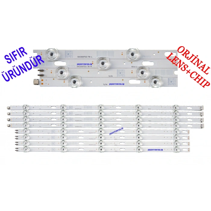 SAMSUNG UE55TU7000U, UE55TU8000U, LED BAR, PANEL LEDLERİ, BN96-50316A, BN96-50315A