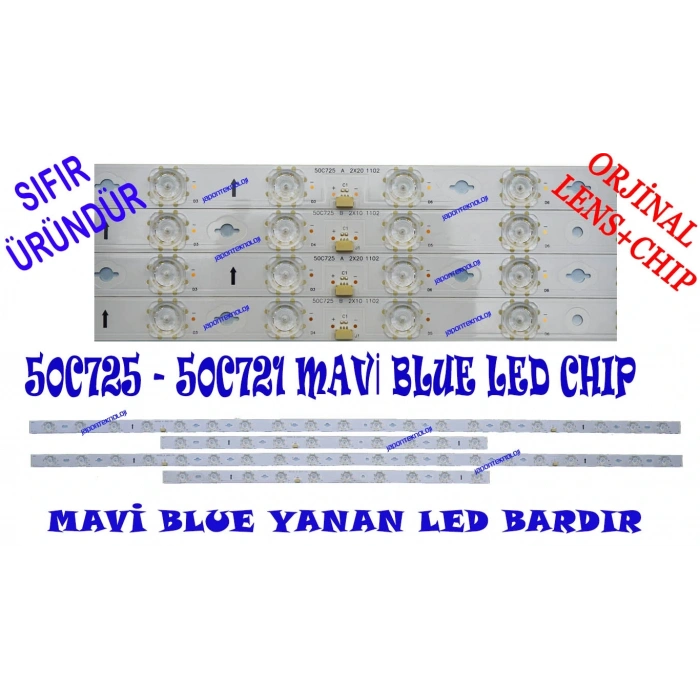 TCL, 50C725, 50C721, LED BAR, BACKLIGHT, MAVİ(BLUE) LED, 50C725 A 2X20 1102, 50C725 B 2X10 1102, LVU500NDEL HS9W15 V1 , LVU500NDELHS9W15V1