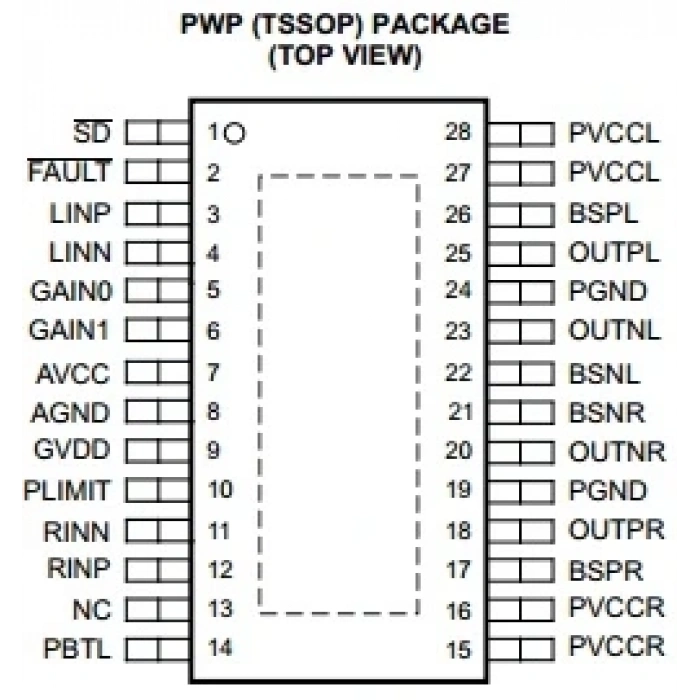 TPA3110D2 AUDIO IC , ENTEGRE , 2X15W STEREO , RDA3118E28 RDA3118 TSSOP-28