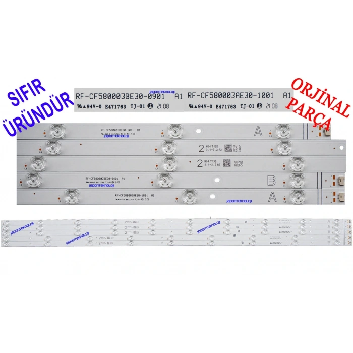 VESTEL, 58UA9600, 58UA9630, 58UA9631, REGAL, 58R754U, LED BAR, RF-CF580003AE30-1001 , RF-CF580003BE30-0901 , VES580QNZT-N2-Z01 LED BAR,