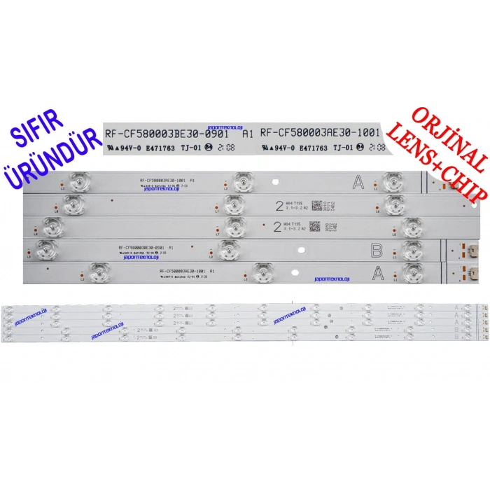 VESTEL, 58UA9600, 58UA9631, REGAL, 58R754U, LED BAR, 58UA9630, PANEL LEDLERİ, RF-CF580003AE30-1001 , RF-CF580003BE30-0901 , VES580QNZT-N2-Z01 LED BAR,