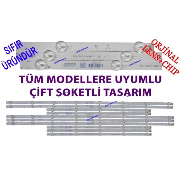 VESTEL, 65U9500, TOSHIBA, 65UL2063DT, 65UL3063DT, 65UA3A63DT, 65UL2163DT, LED BAR, REGAL 65R754U, 65R7540UA, HITACHI 65HT8060UD LED BAR, RF-CF650001AE30-0801, RF-CF650001CE30-0801, RF-CF650001DE30-0501, RF-CF650001BE30-0501