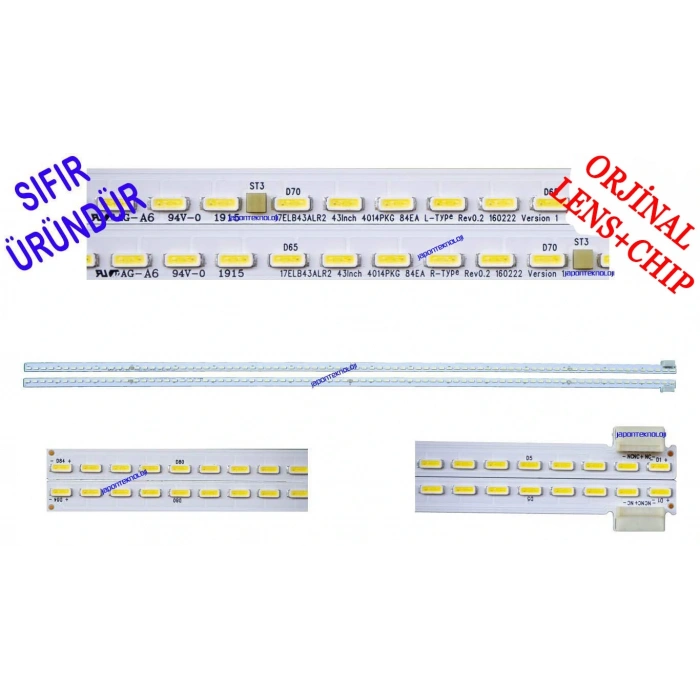 VESTEL, LED BAR, 43UD9300, 43UD9350, 17ELB43ALR2 43INCH 4014PKG 84EA L-Type REV0.2 160222 Version 1, 17ELB43ALR2 43INCH 4014PKG 84EA R-Type REV0.2 160222 Version 1