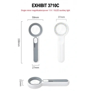 BÜYÜTEÇ, TYPE-C SARJLI, 10 LED IŞIKLI, BÜYÜTEÇ , 11X BÜYÜTME, MAGNIFIER