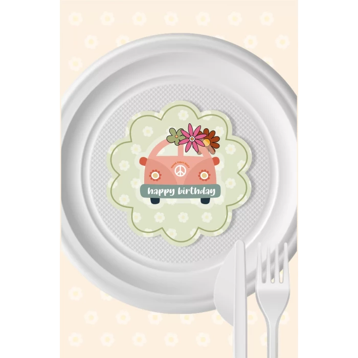 Good Vibes Temalı Tabak Sticker 15li * Yapışkanlı Kağıt