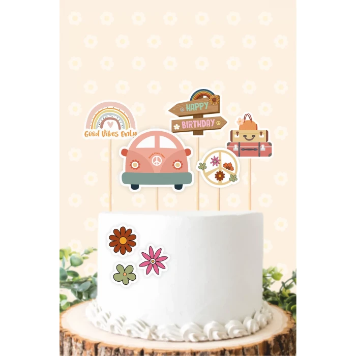 Good Vibes Temalı * Pasta Süsü Seti