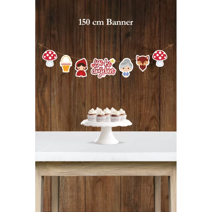 Kırmızı Başlıklı Kız Temalı Büyük Banner *Kalın Kağıt 150cm