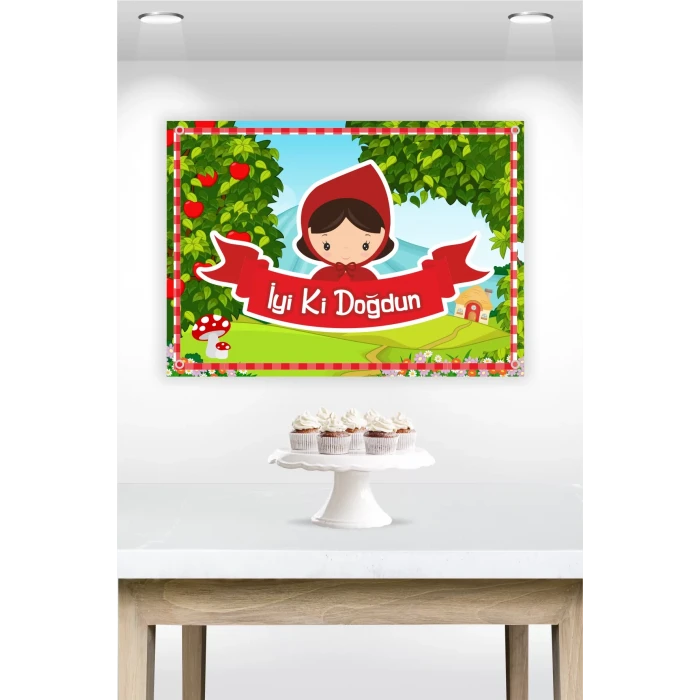 Kırmızı Başlıklı Kız Temalı Branda Afiş 50x70 cm