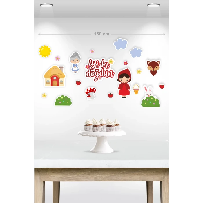 Kırmızı Başlıklı Kız Temalı Çok Parçalı Afiş *Kalın Kağıt 150 cm