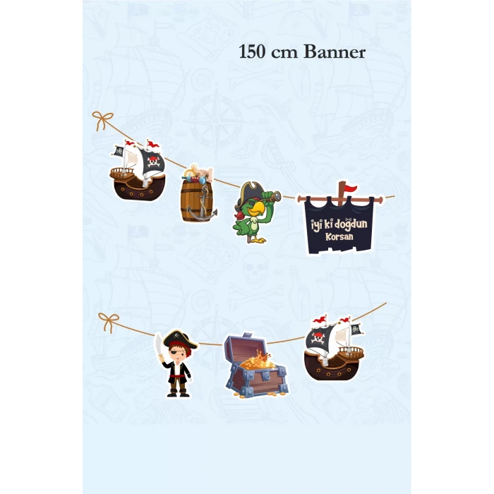 Korsan Temalı Büyük Banner *Kalın Kağıt 150cm