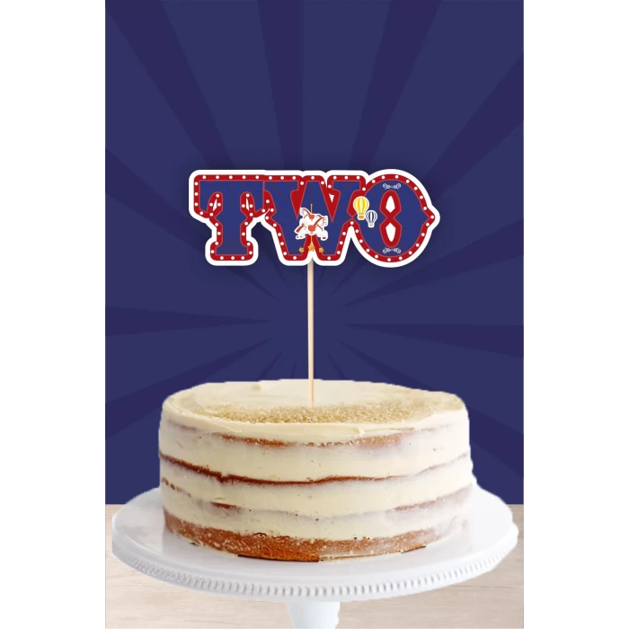 Lunapark Temalı TWO (2) Pasta Süsü *Kalın Kağıt