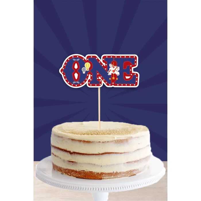 Lunapark Temalı ONE (1) Pasta Süsü *Kalın Kağıt