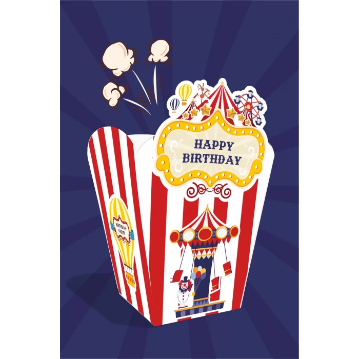 Lunapark Temalı Popcorn Kutusu (mısır) 8li