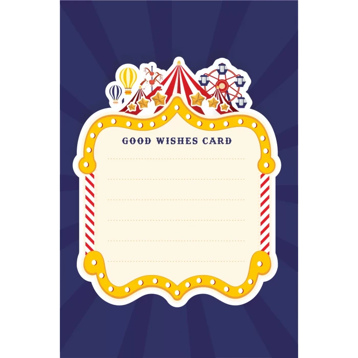Lunapark Teması Dilek Kartı 20li *Kalın Kağıt