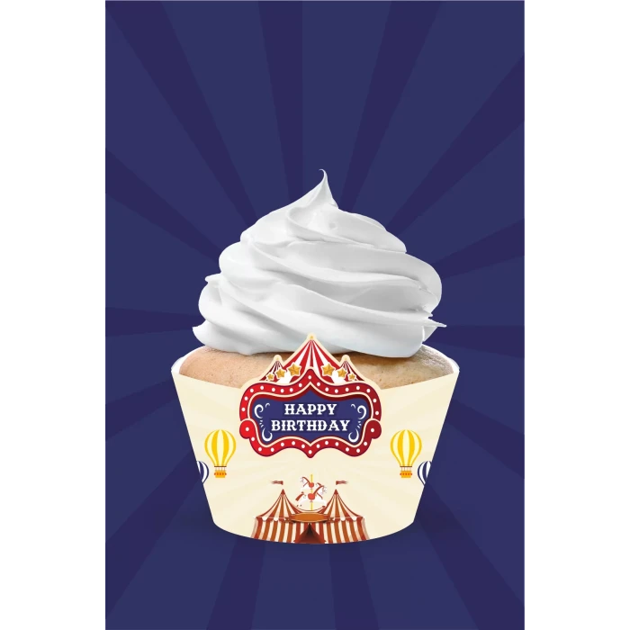 Lunapark Temalı Cupcake Sargısı 8li