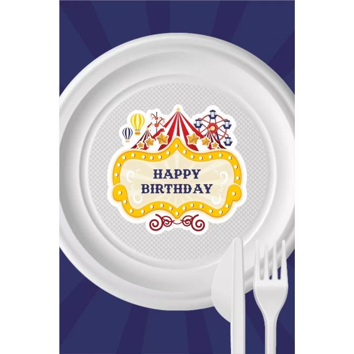 Lunapark Temalı Tabak Sticker 15li * Yapışkanlı Kağıt