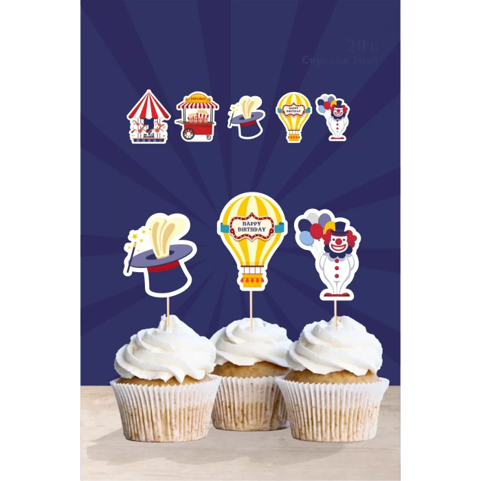 Lunapark Doğum Günü * Cupcake Süsü 20li