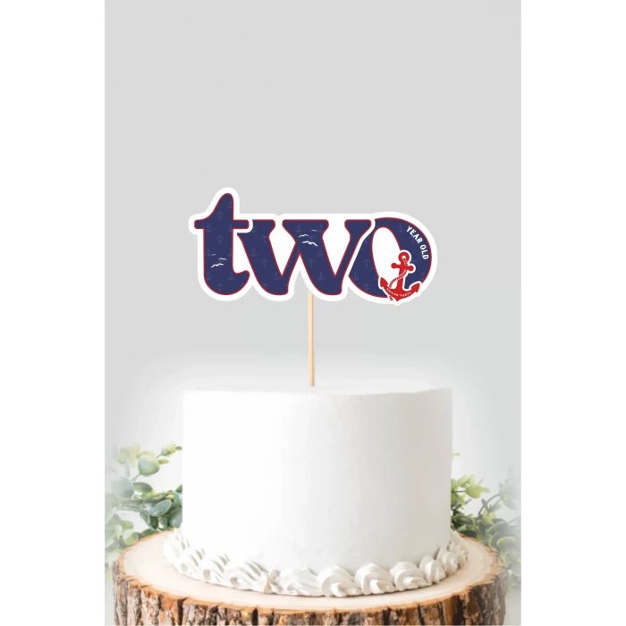 Denizci Temalı TWO (2) Pasta Süsü *Kalın Kağıt