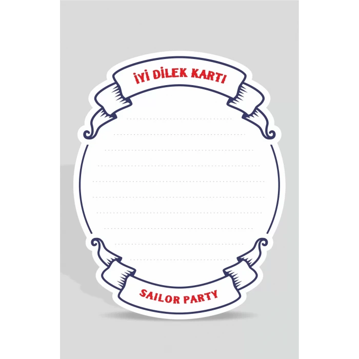 Denizci Teması Dilek Kartı 20li *Kalın Kağıt