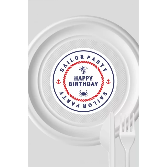 Denizci Temalı Tabak Sticker 15li * Yapışkanlı Kağıt