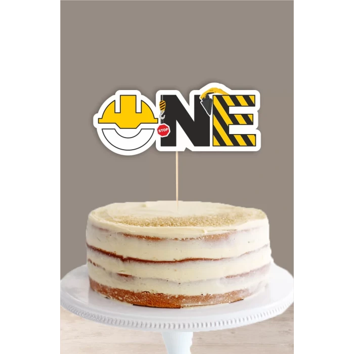 İş Makinaları Temalı ONE (1) Pasta Süsü *Kalın Kağıt