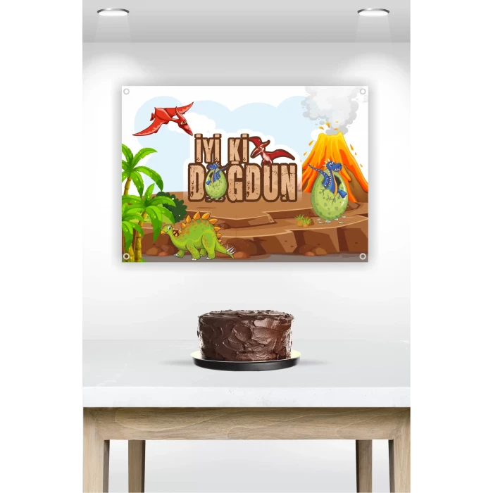 Dinozor Temalı Branda Afiş 50x70 cm