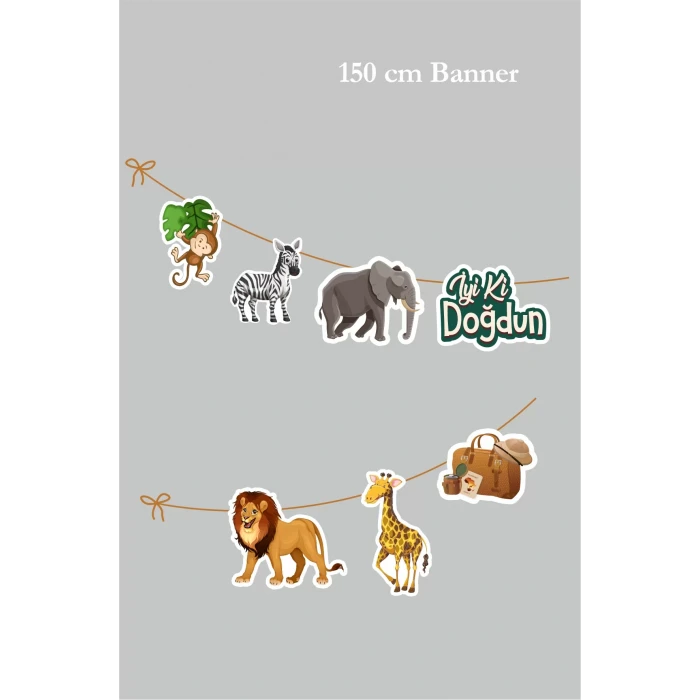 Safari Temalı Büyük Banner *Kalın Kağıt 150cm
