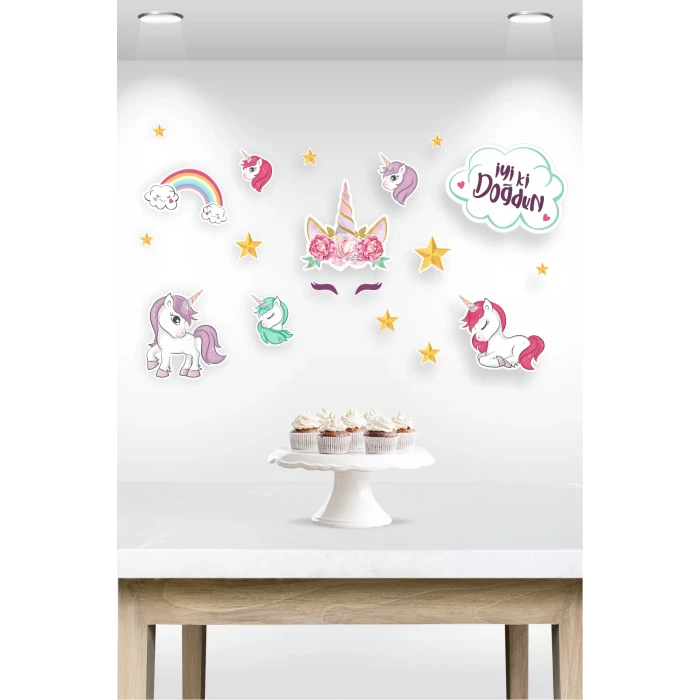Unicorn Temalı Çok Parçalı Afiş *Kalın Kağıt 150 cm