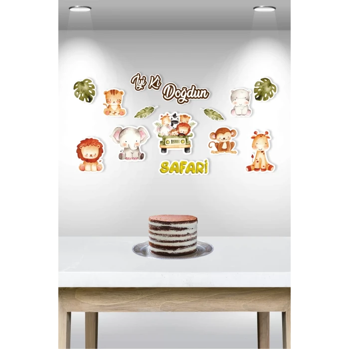 Safari Pastel Temalı Çok Parçalı Afiş *Kalın Kağıt 150 cm