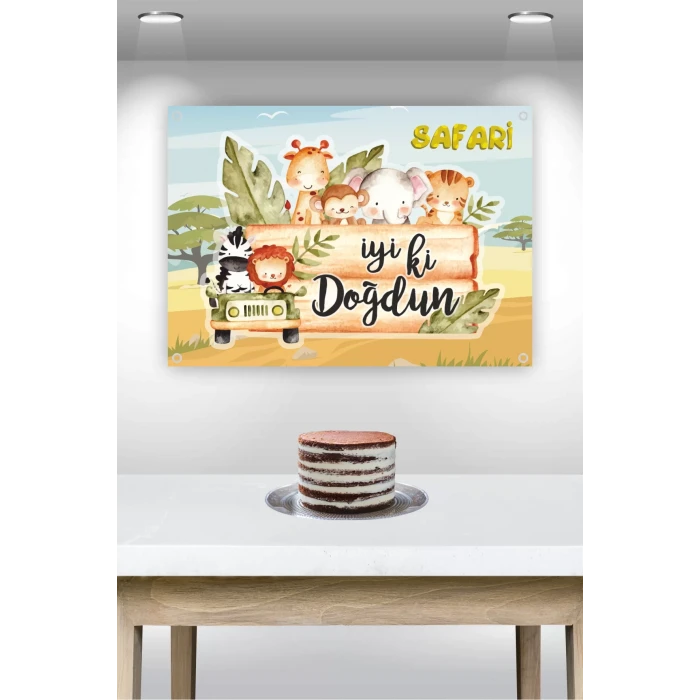 Safari Pastel Temalı Branda Afiş 50x70 cm