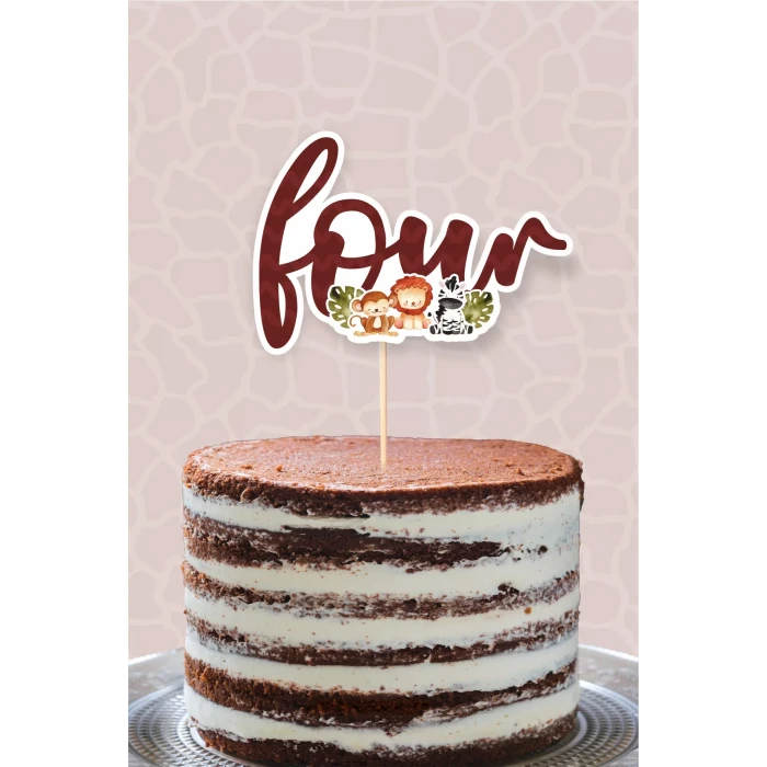 Safari Pastel FOUR (4) Pasta Süsü *Kalın Kağıt