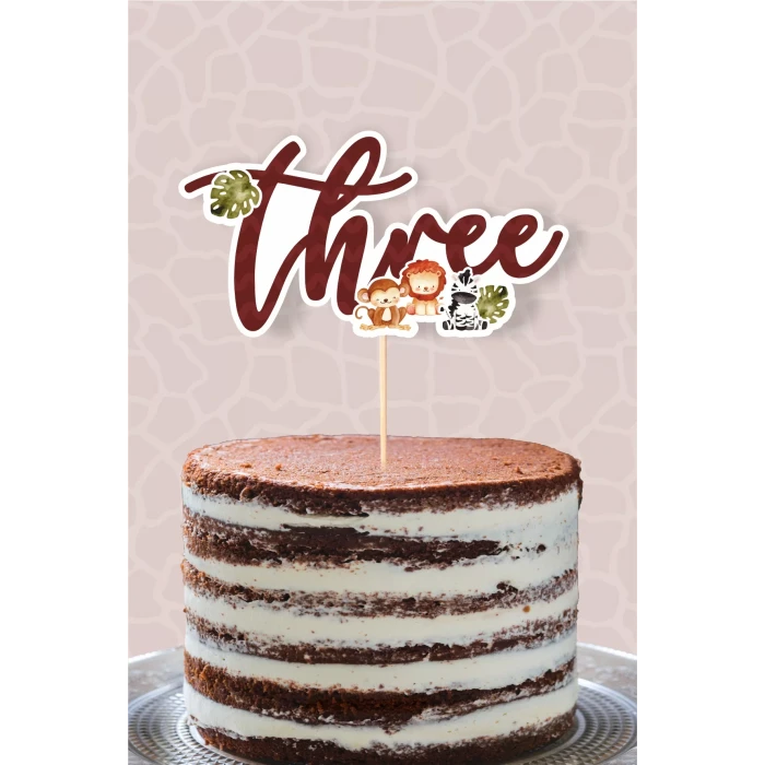 Safari Pastel THREE (3) Pasta Süsü *Kalın Kağıt