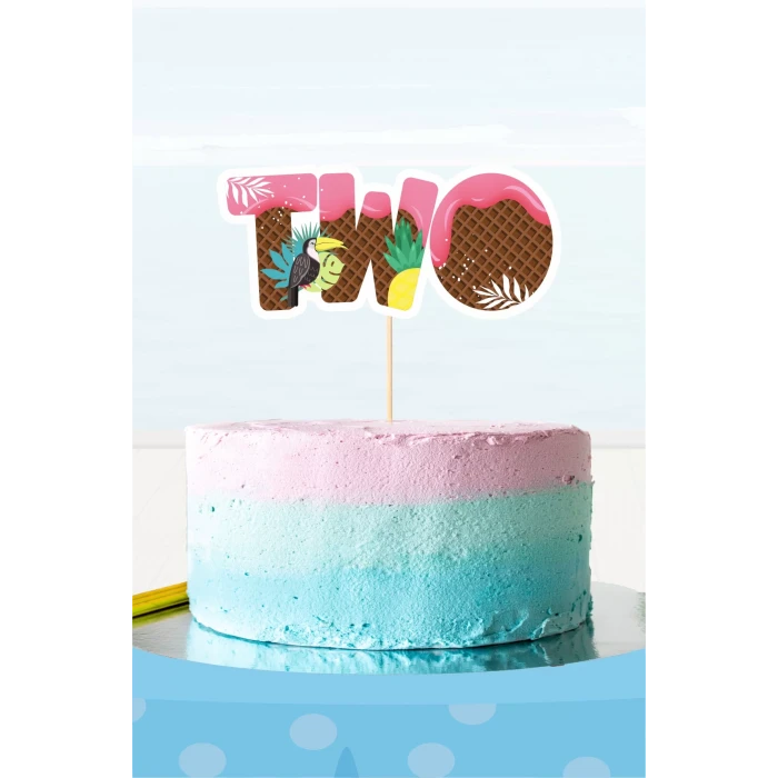 Summer Yaz Temalı TWO (2) Pasta Süsü *Kalın Kağıt