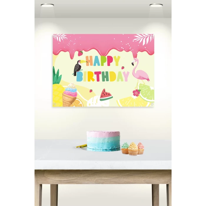 Summer Yaz Temalı Doğum Günü * Branda Afiş 50x70 cm