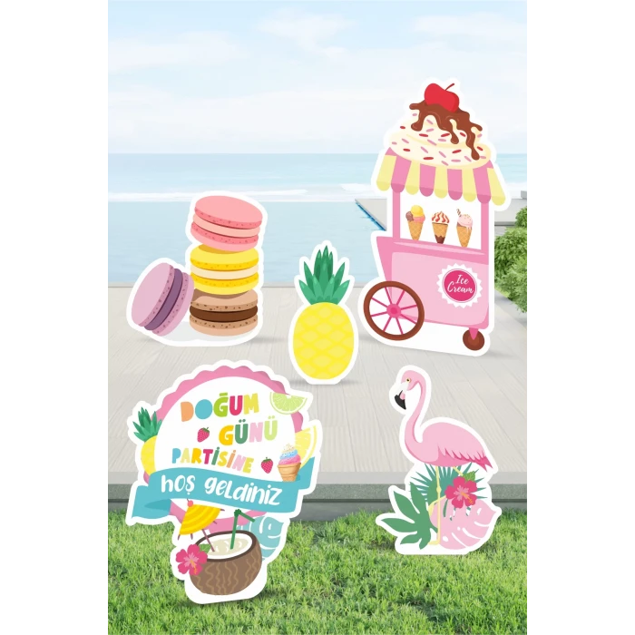 Summer Yaz Temalı Doğum Günü * Ayaklı Pano Seti