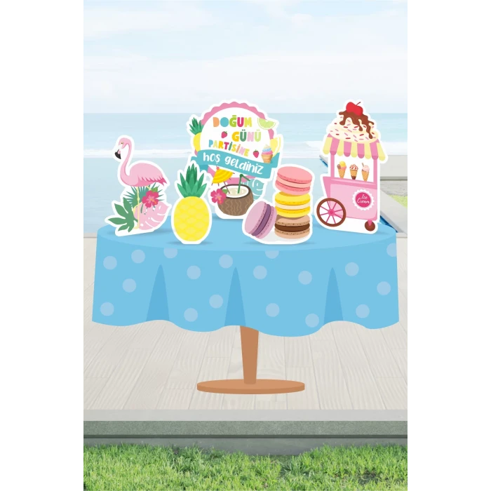 Summer Yaz Temalı Doğum Günü * Masa Üstü Set (Kağın Kağıt)
