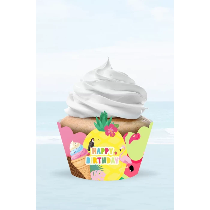 Summer Yaz Temalı Cupcake Sargısı 8li