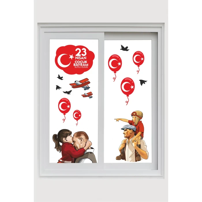 23 Nisan Atatürk ve Çocuk Duvar Sticker 50x70 cm
