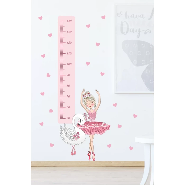 Balerin Boy Ölçer + 100 Adet Kalp Duvar Sticker