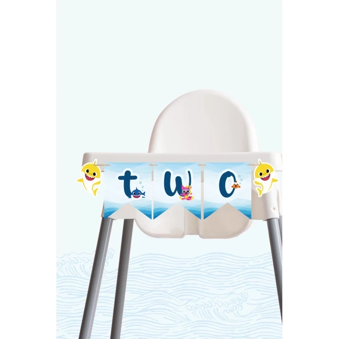 Baby Shark Temalı TWO Banner *Kalın Kağıt