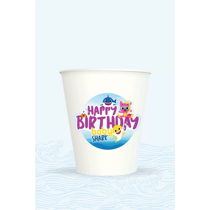Baby Shark Temalı Sticker (Etiket) 20li * Yapışkanlı Kağıt