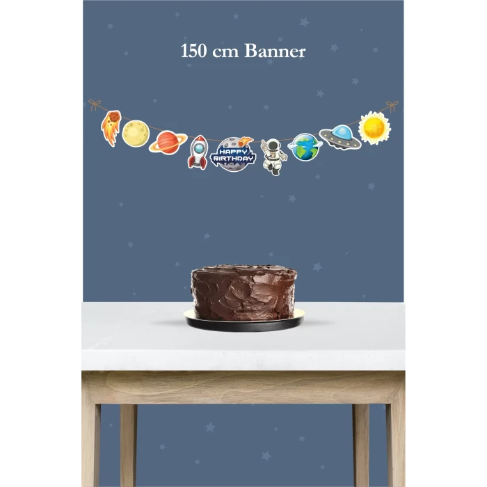 Uzay Temalı Büyük Banner *Kalın Kağıt 150cm