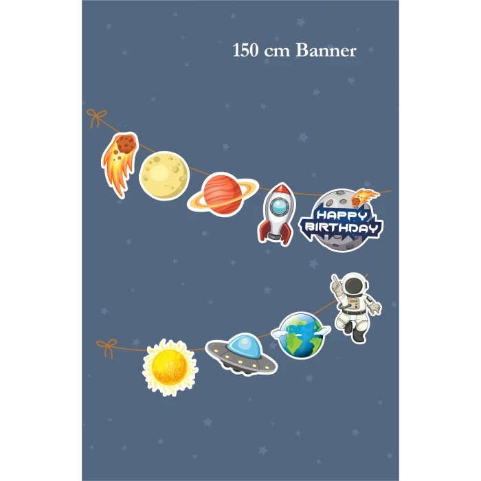 Uzay Temalı Büyük Banner *Kalın Kağıt 150cm