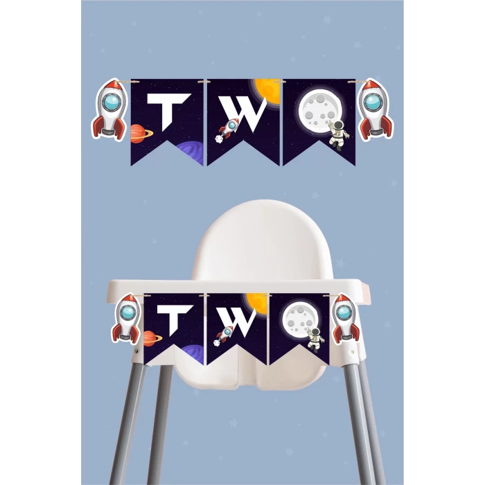 Uzay Temalı TWO Banner *Kalın Kağıt