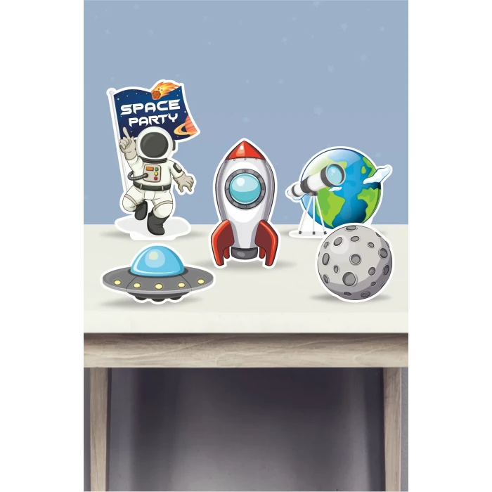 Uzay Temalı Doğum Günü Masa Üstü Set (Kağın Kağıt)