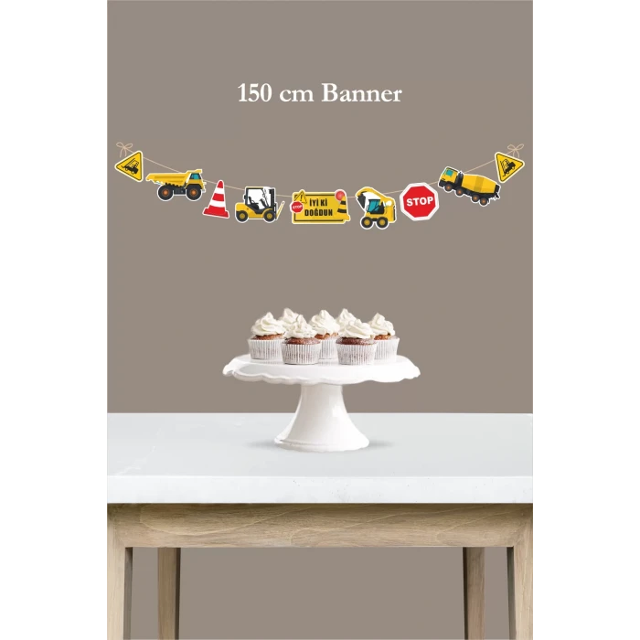 İş Makinaları Büyük Banner *Kalın Kağıt 150cm